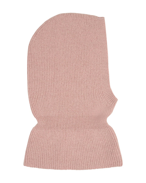 The menique kids' merino &amp; Cashmere blend balaclava in pink color.
