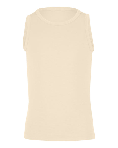 Kids 160 Merino Wool Sleeveless Top In The Color Natural