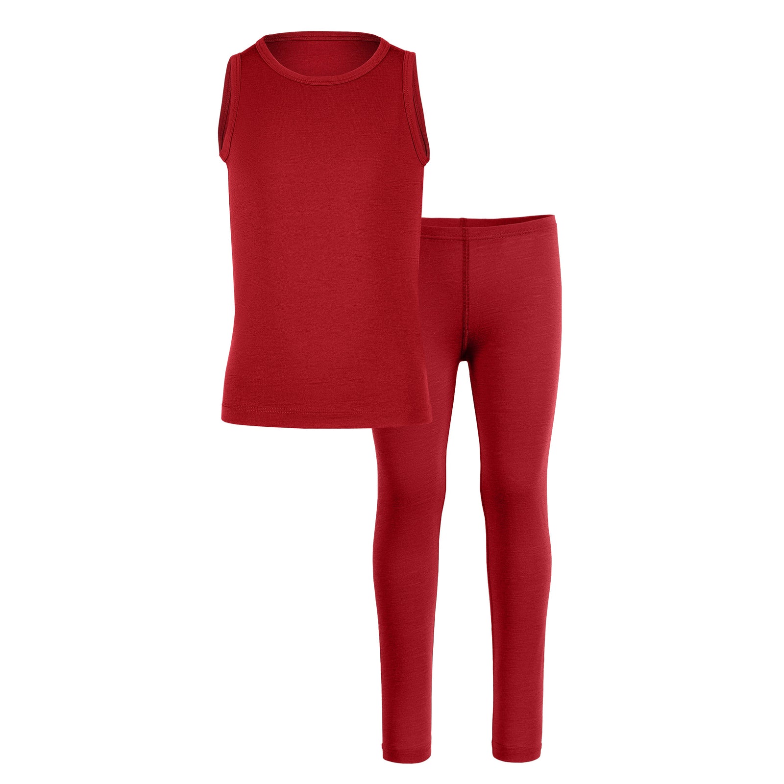 Conjunto Infantil Merino 160 de Camiseta sin Mangas y Pantalón Royal Cherry