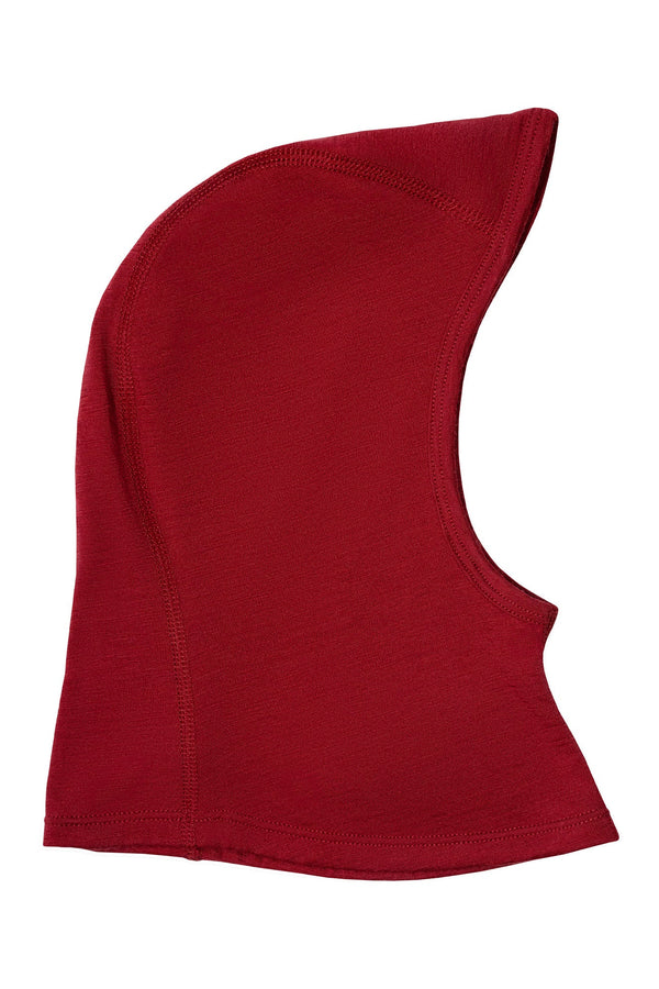 la braga para la cabeza de merino para niños menique de 160 g/m² en color cereza real, fondo blanco.