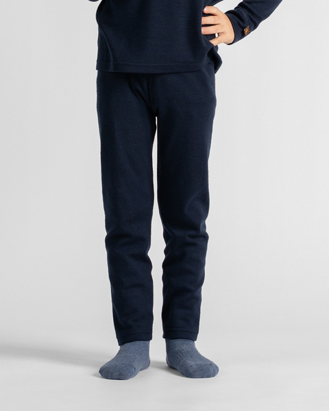 Pantalones infantiles de merino 250 Azul marino