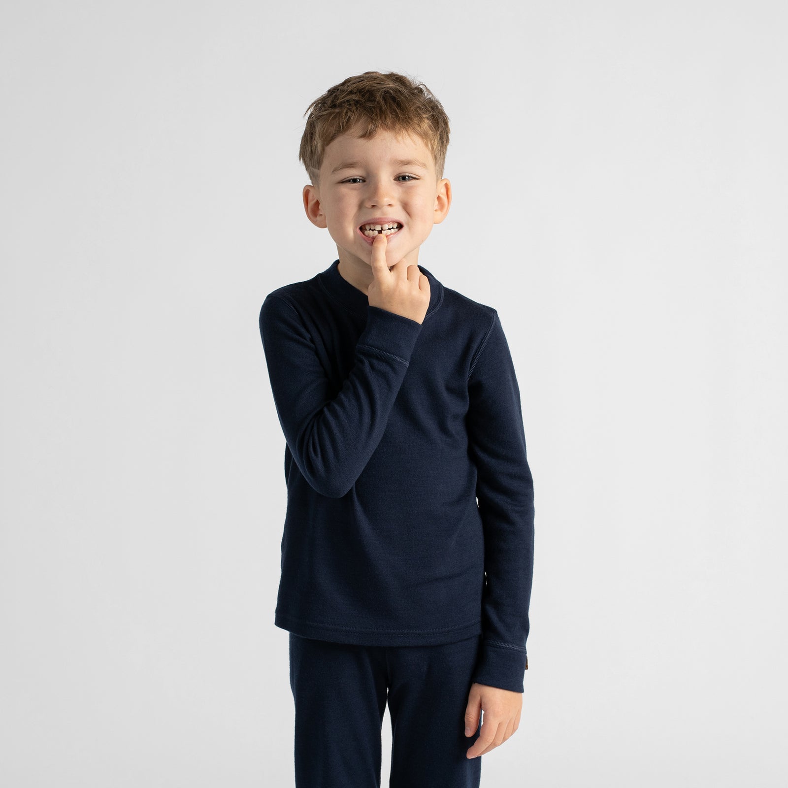 Camiseta térmica de manga larga de 250 para niños Azul marino