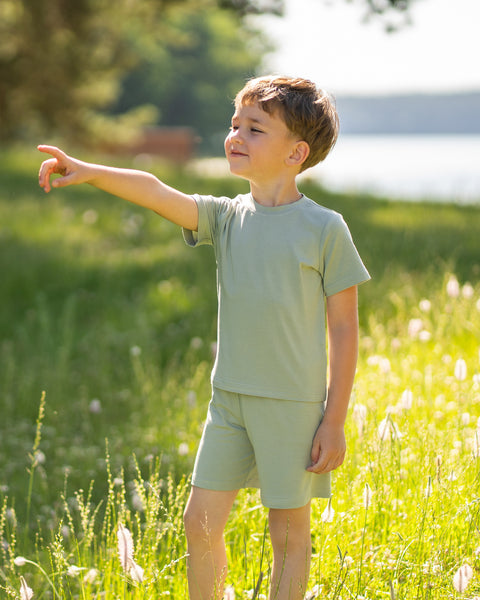 Pantalones cortos suaves de bambú para niños, para uso diario y para dormir