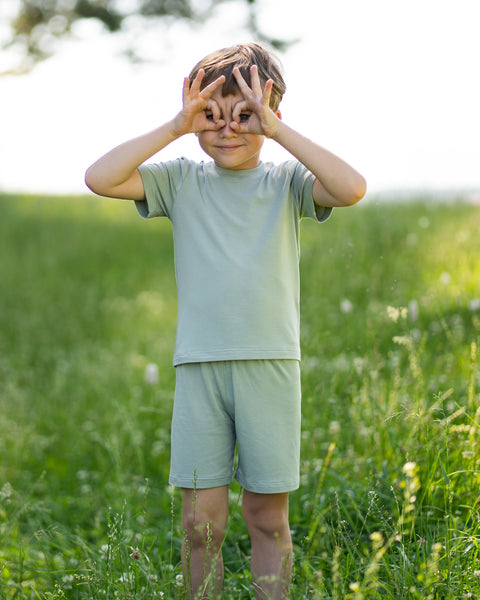Pantalones cortos suaves de bambú para niños, para uso diario y para dormir
