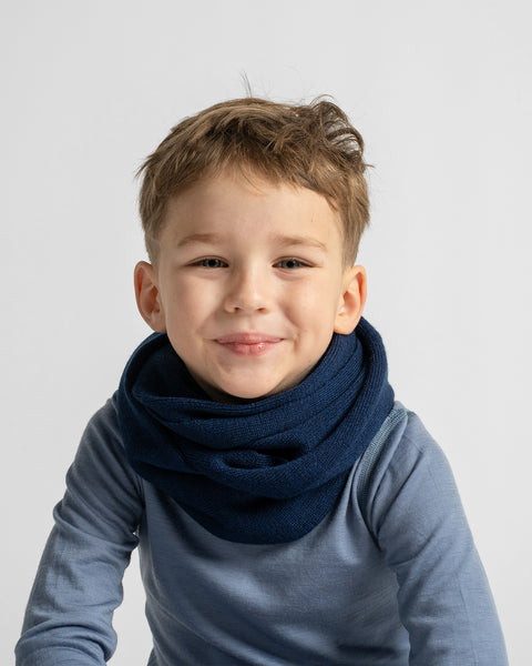 Bufanda infantil tipo infinity de lana merina