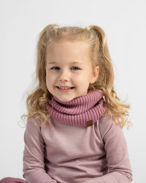 Braga de cuello infantil de punto acanalado 100 % lana merina