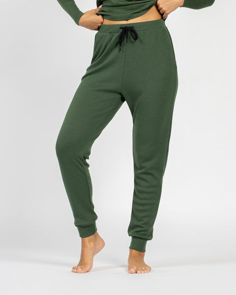 Pantalones deportivos para mujer 250 Merino Verde Oscuro