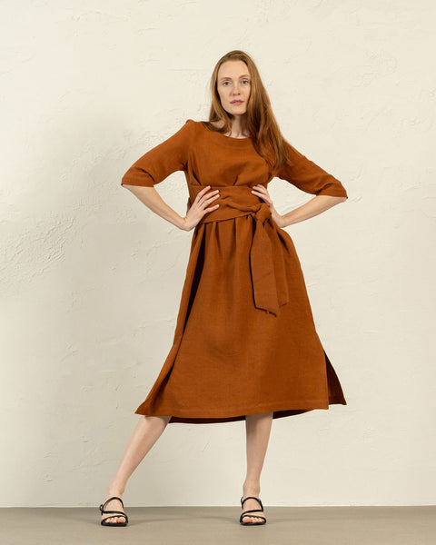 3/4 Sleeve Obi Wrap Dress Miley