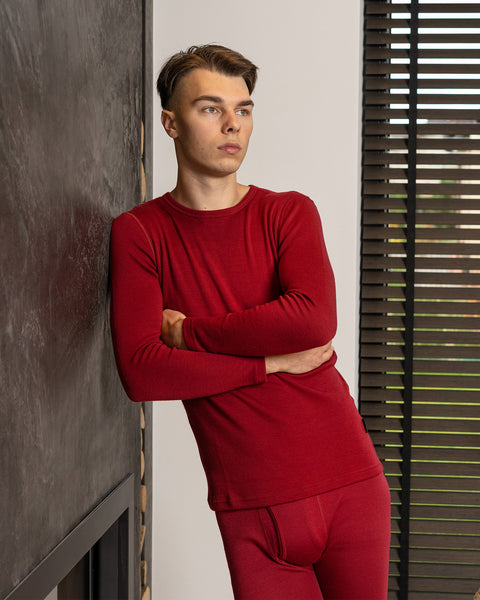 Men's 250 Thermal Long Sleeve Crew Royal Cherry