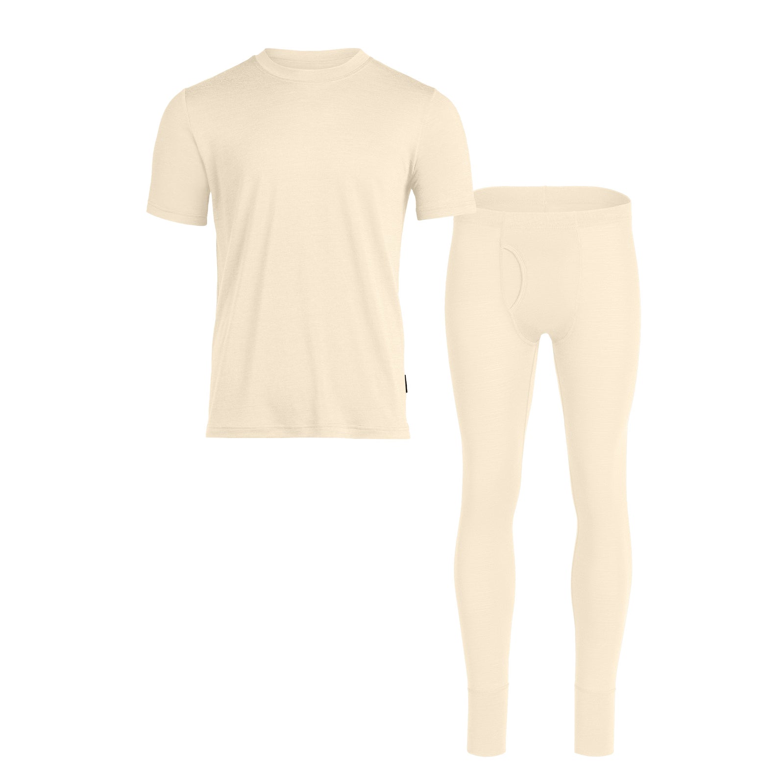 Conjunto para hombre 160 Merino de camiseta de manga corta y pantalón en color natural