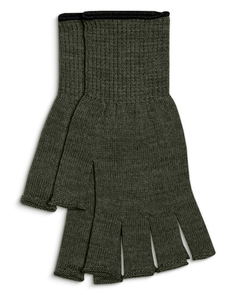 Imagen del producto de los guantes sin dedos menique en color verde oscuro sobre fondo blanco