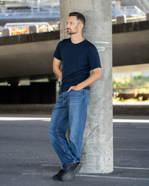 Camiseta regular 100 % lana merina para hombre