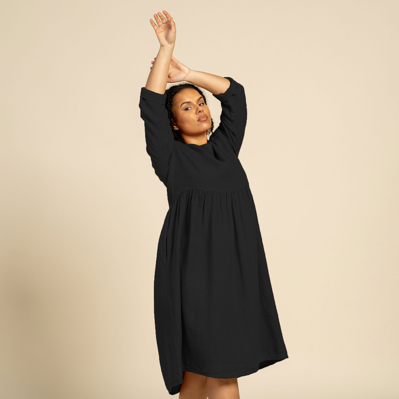 Vestido smock Lucy Negro Puro