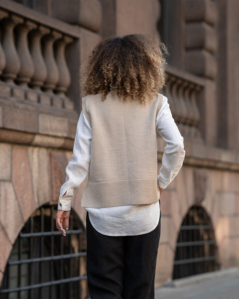 Chaleco de punto de lana merina para mujer Isla