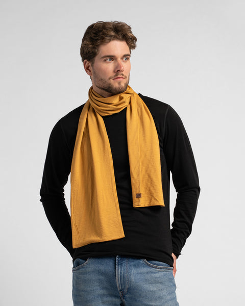 Bufanda de merino para hombre amarilla