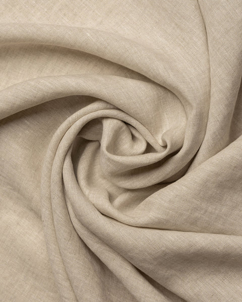 Camisa de lino y pantalones anchos conjunto de 2 piezas muestra color natural