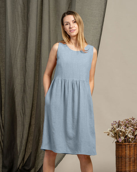 Vestido smock Eliza Azul Nublado