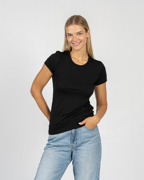 Camiseta de mujer 160 Merino Negra