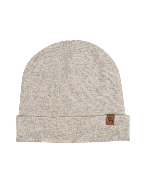 Gorro de punto para hombre en mezcla de merino y cachemir gris claro