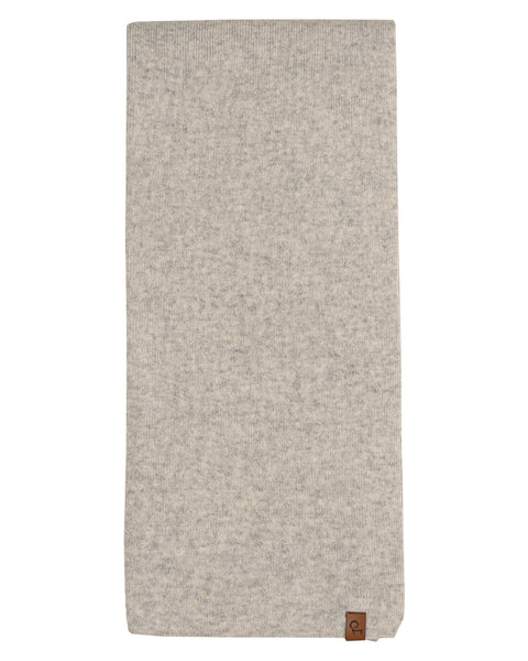 Bufanda de punto para mujer de merino y cachemira gris claro