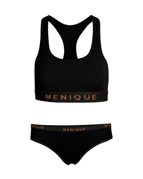 Sujetador deportivo y braguitas de bikini para mujer, conjunto de 2 piezas