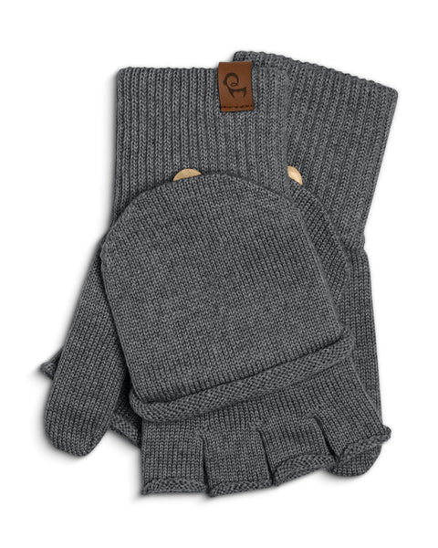 Imagen del pack de guantes convertibles premium de menique en color gris oscuro sobre fondo blanco