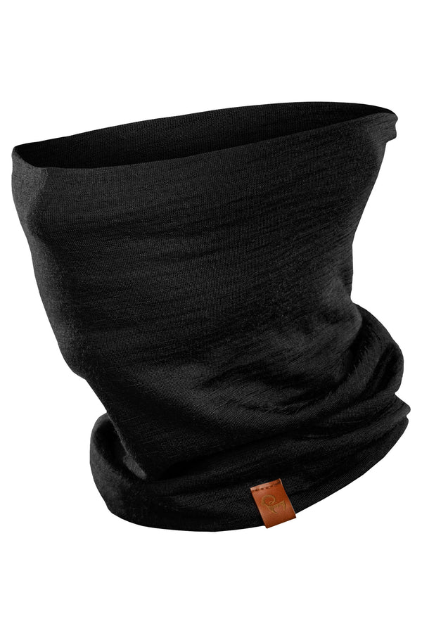 braga de cuello unisex menique negra sobre fondo blanco