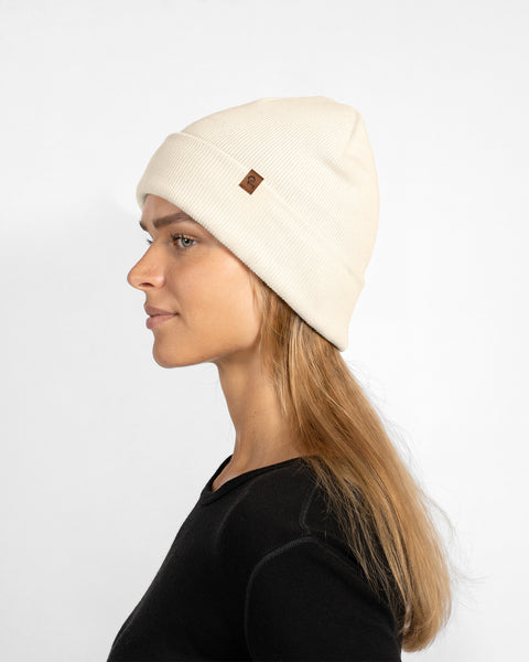 Gorro de punto para mujer de lana merina