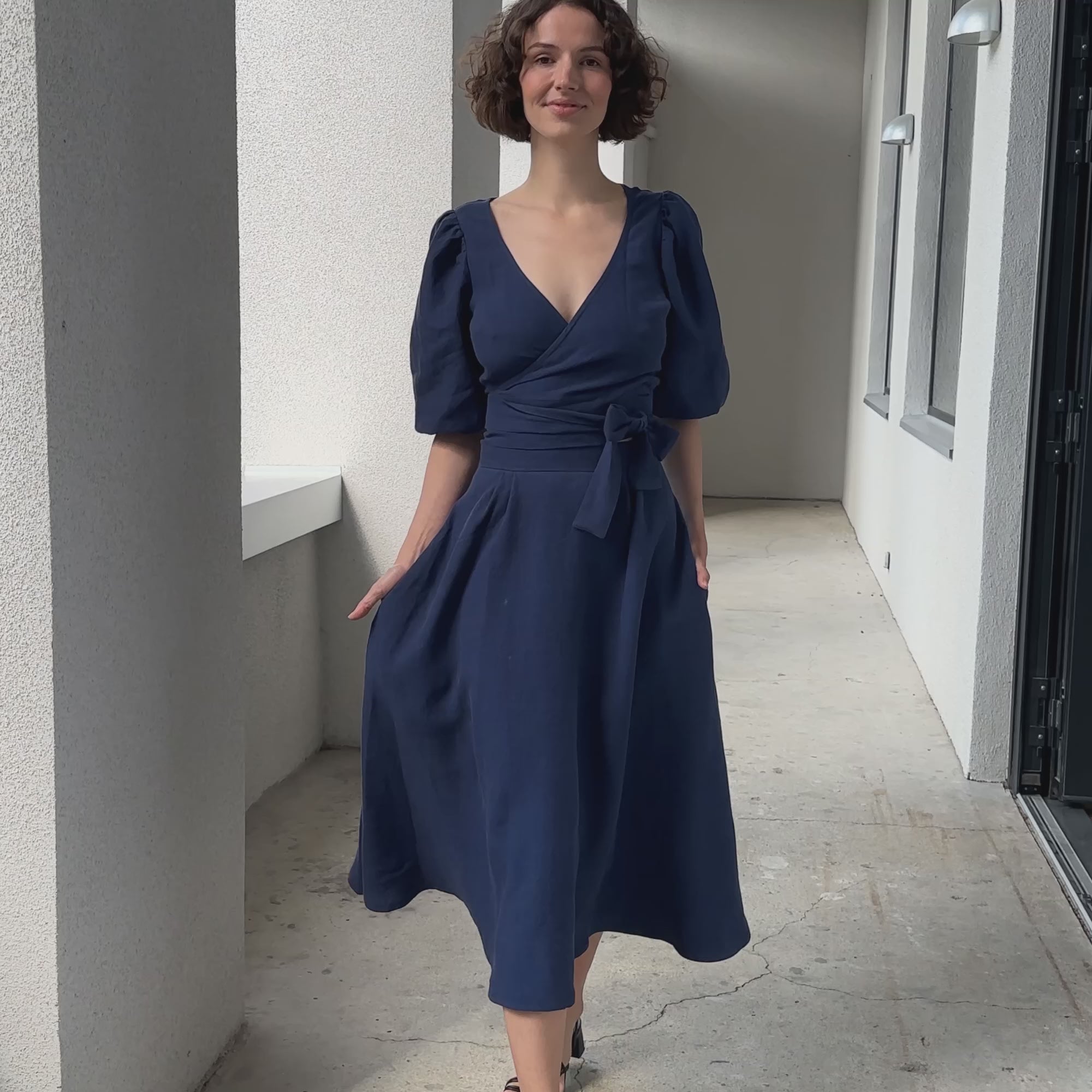 Falda circular de lino Evelyn