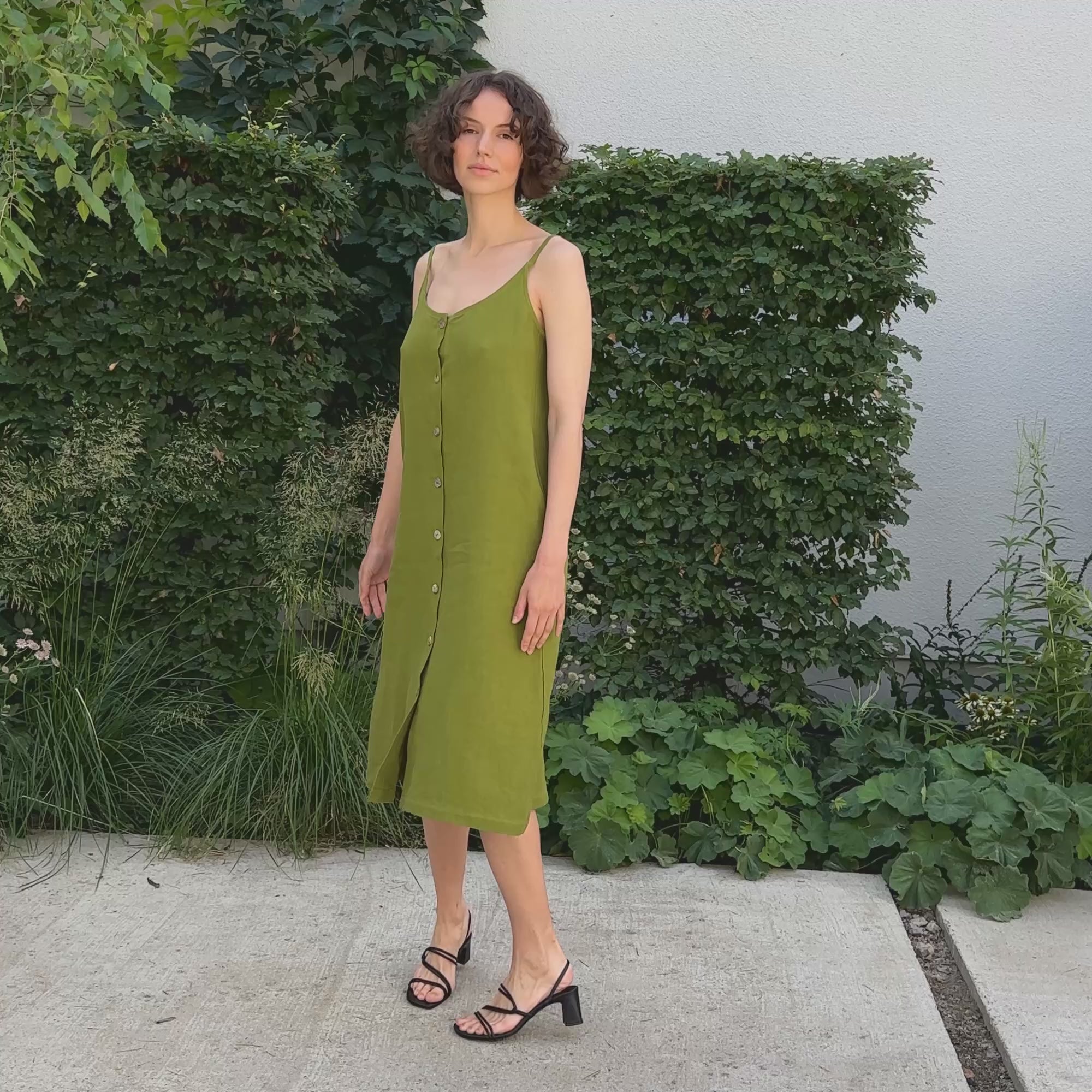 Vestido de tirantes de lino Esperanza