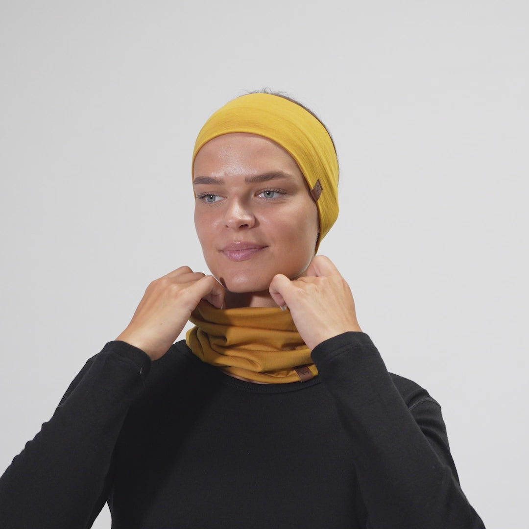 Unisex Merino Headband Yellow