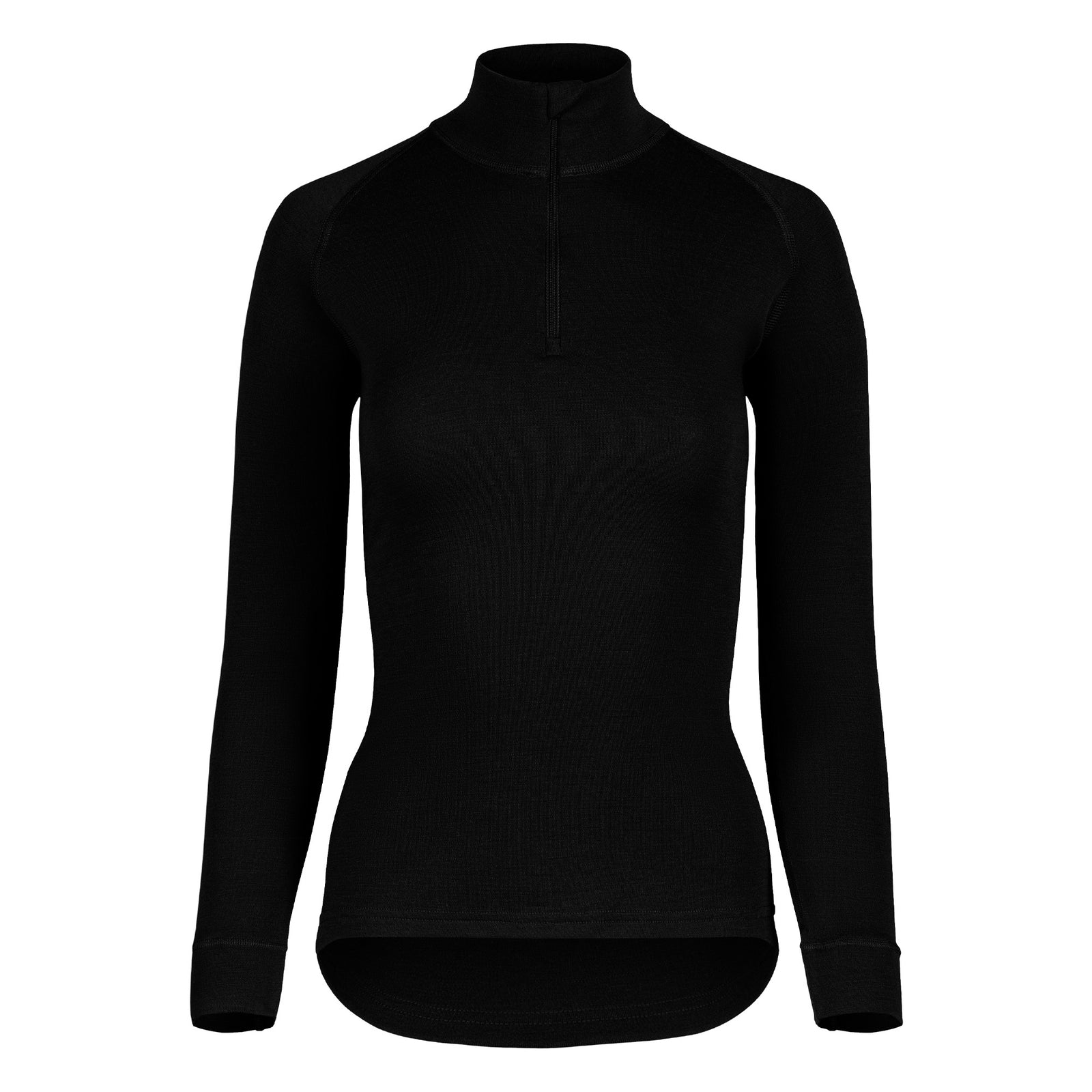 Camiseta de mujer con cremallera en el cuello 250 g/m² Negra