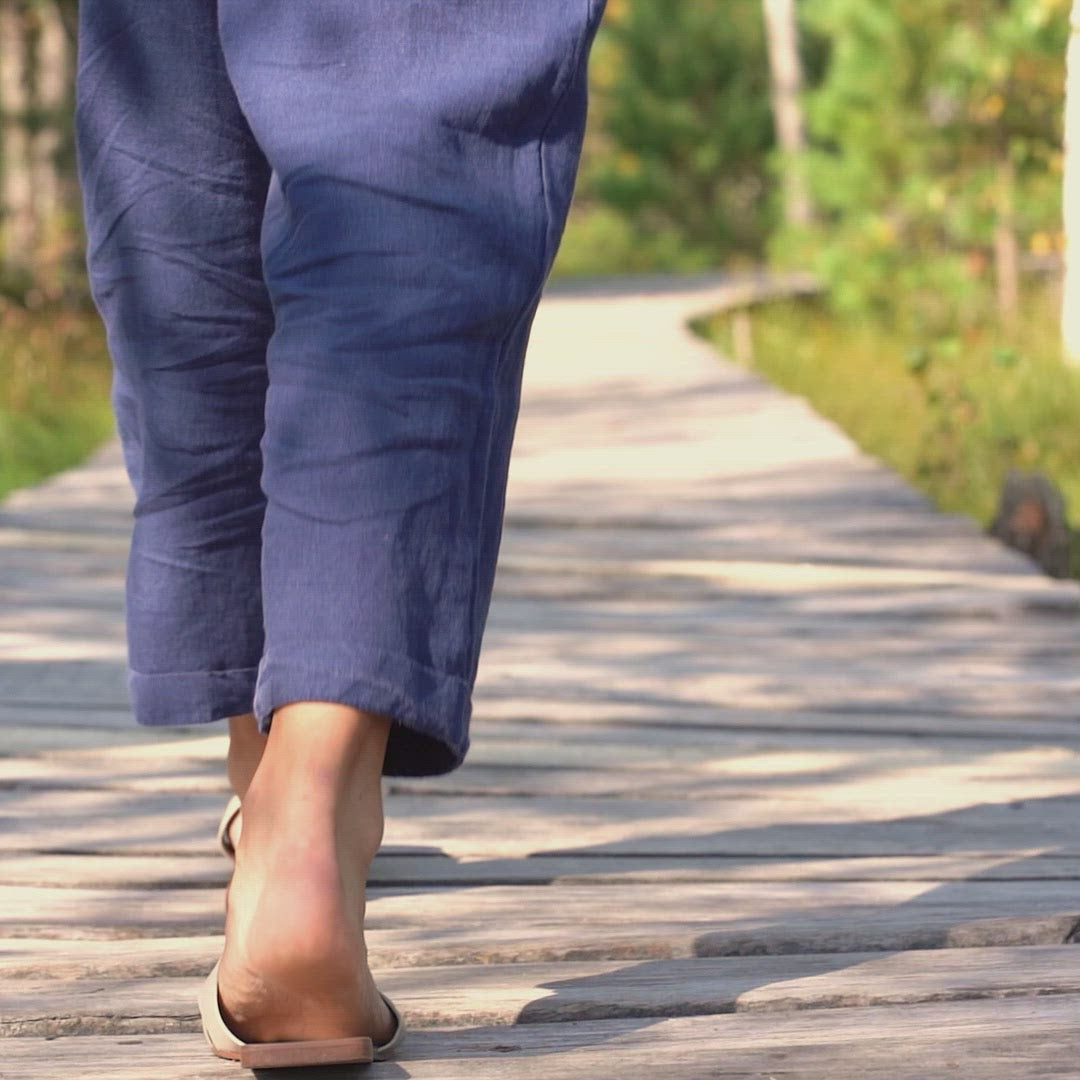 Mono peto de lino Nicci azul tormenta