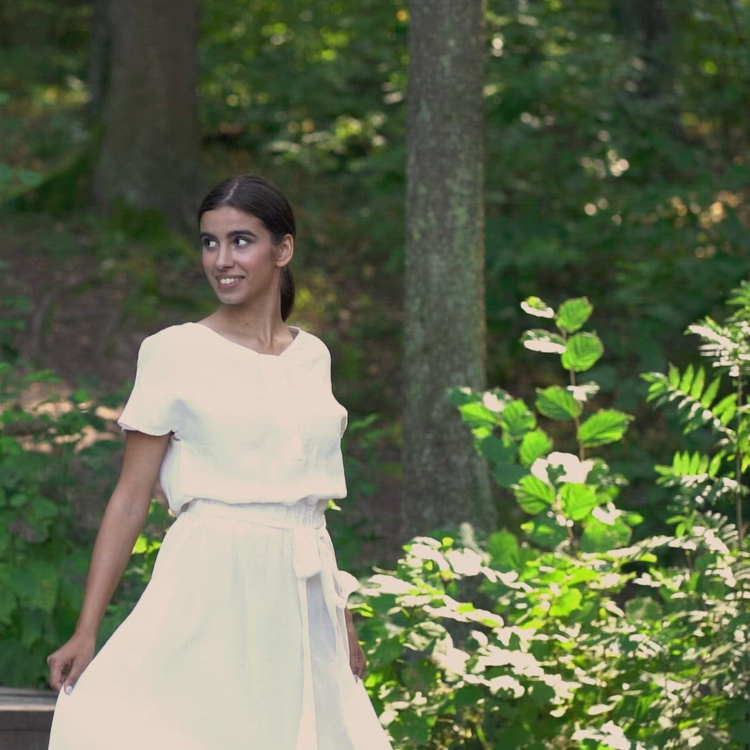 Vestido con botones delanteros Brigit Blanco Puro