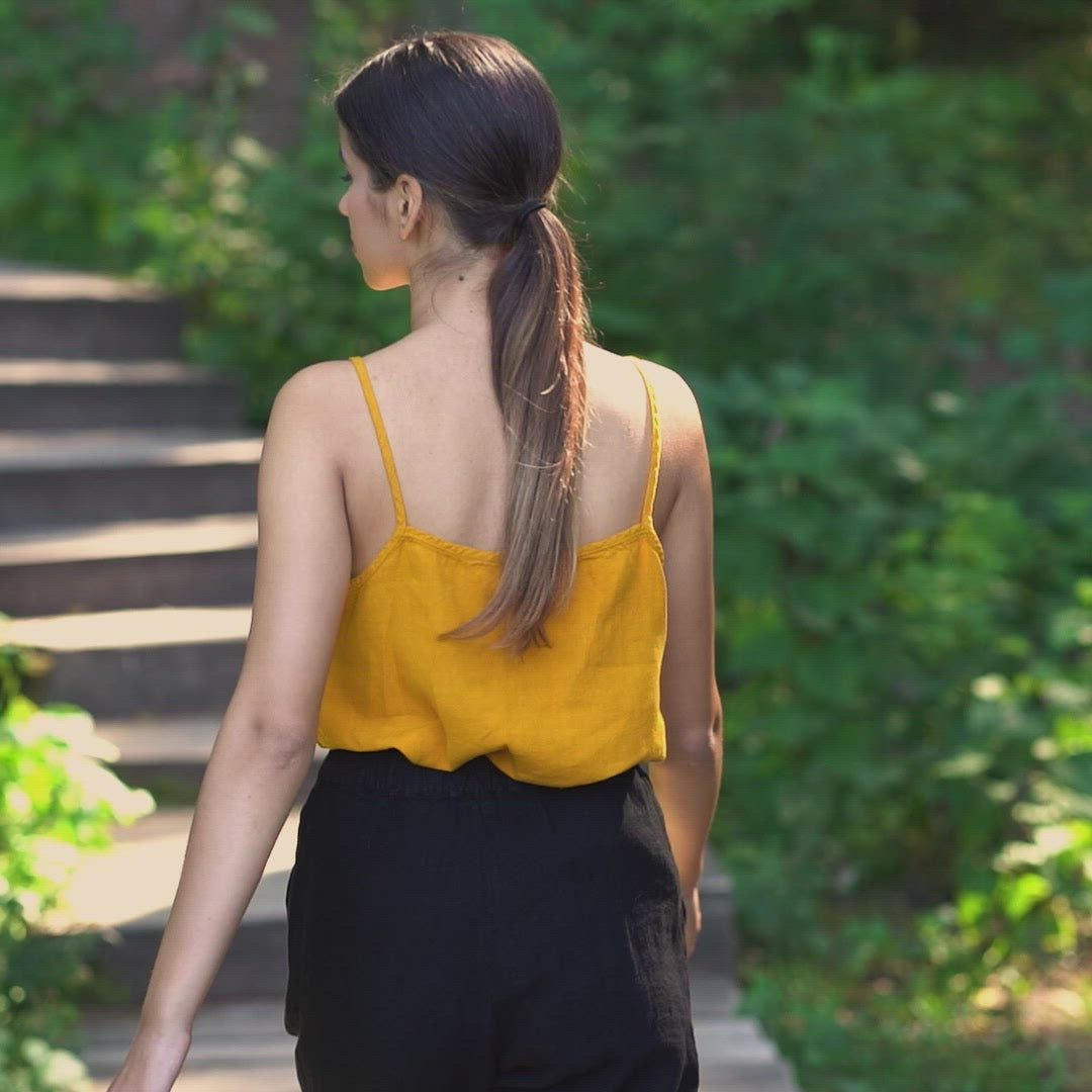 Pantalones de Lino Dakota Negro Puro