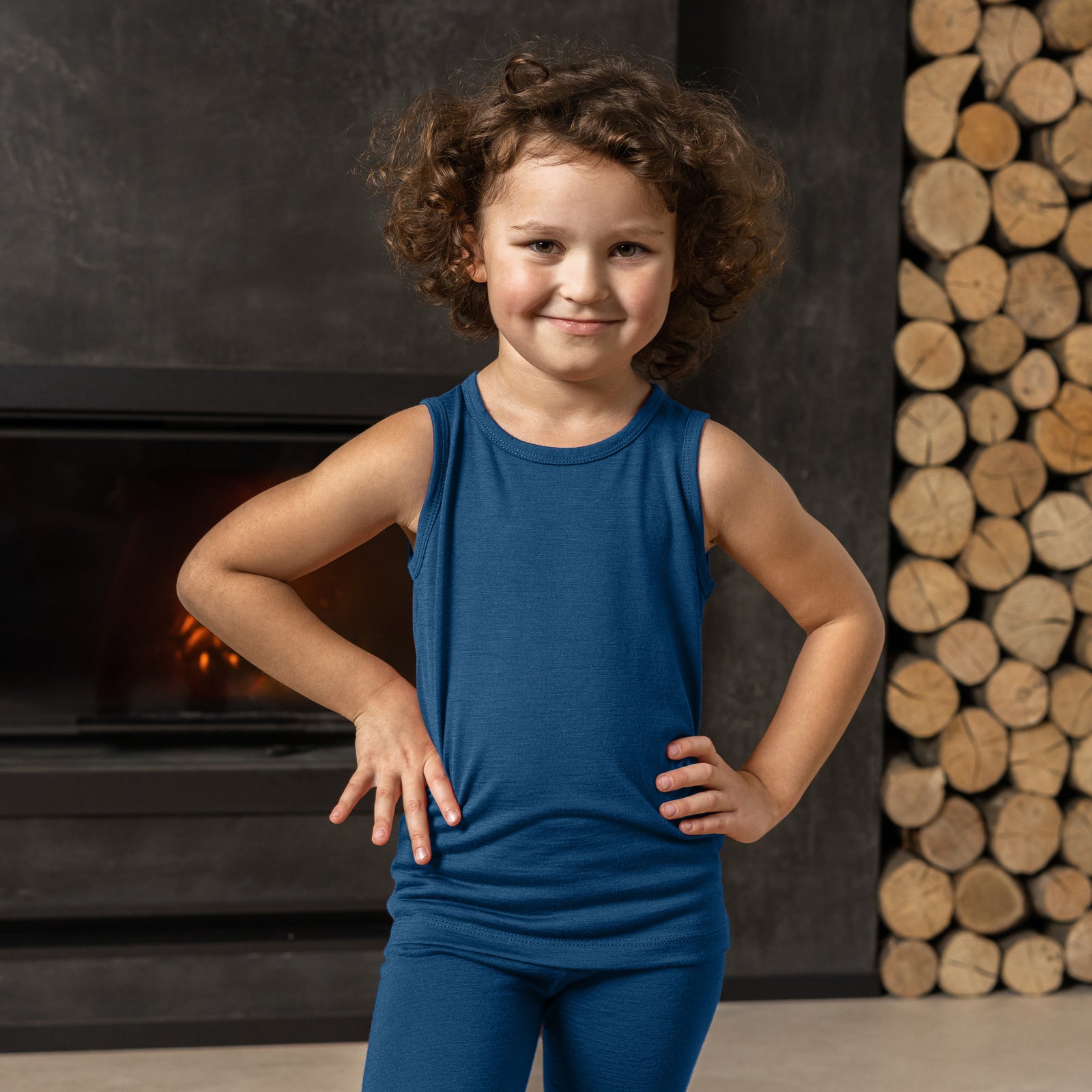 Camiseta sin mangas para niños en mezclilla