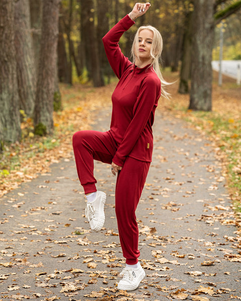Women's Jogger sweatpants 250gsm Royal cherry