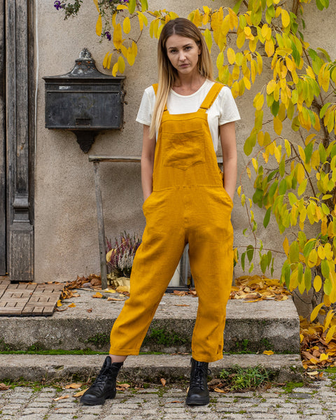 Mono peto de lino Nicci Amarillo Picante