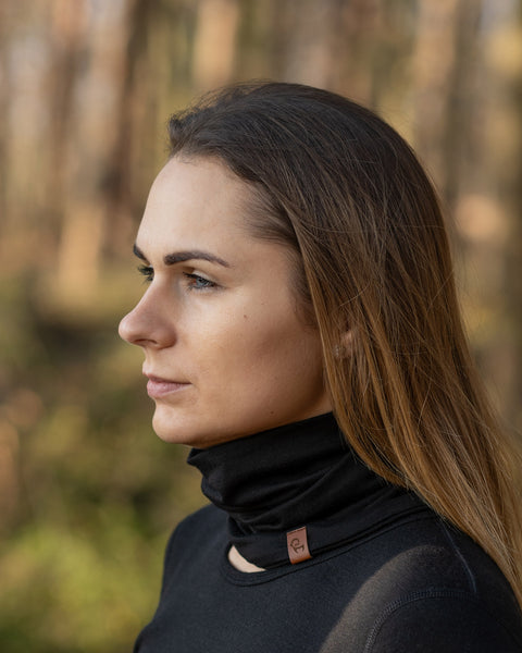 Braga de cuello de merino para mujer Menique color negro