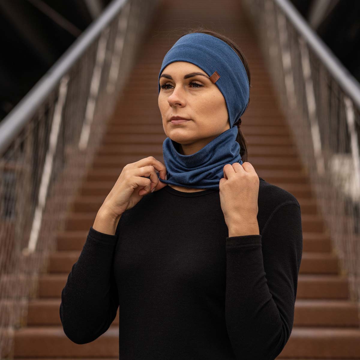 Conjunto de cinta para la cabeza y braga para mujer en mezclilla