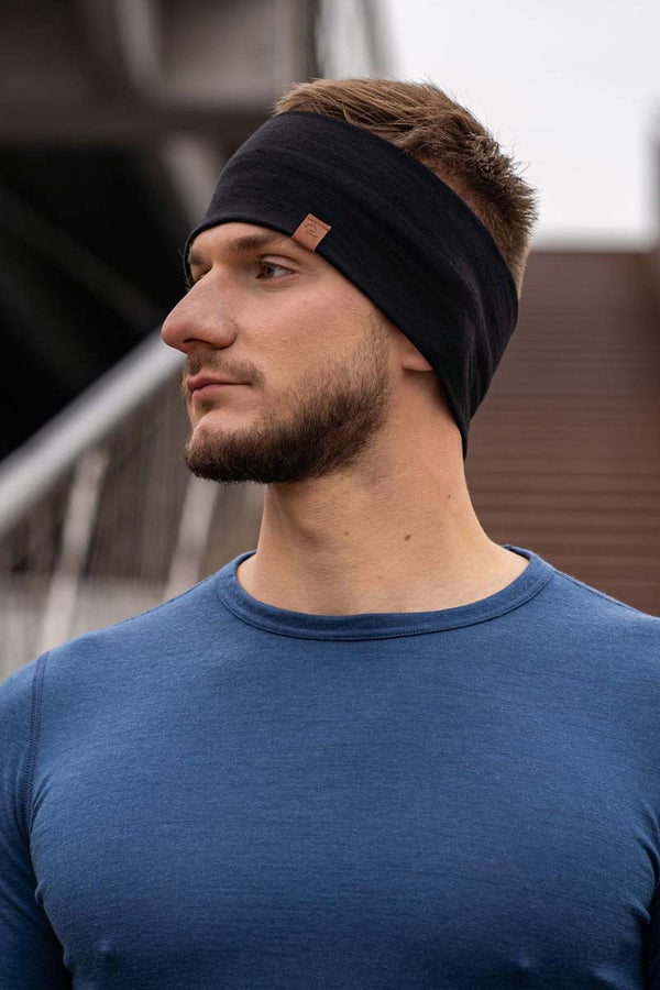 Cinta para la cabeza de hombre 160 Merino Negro